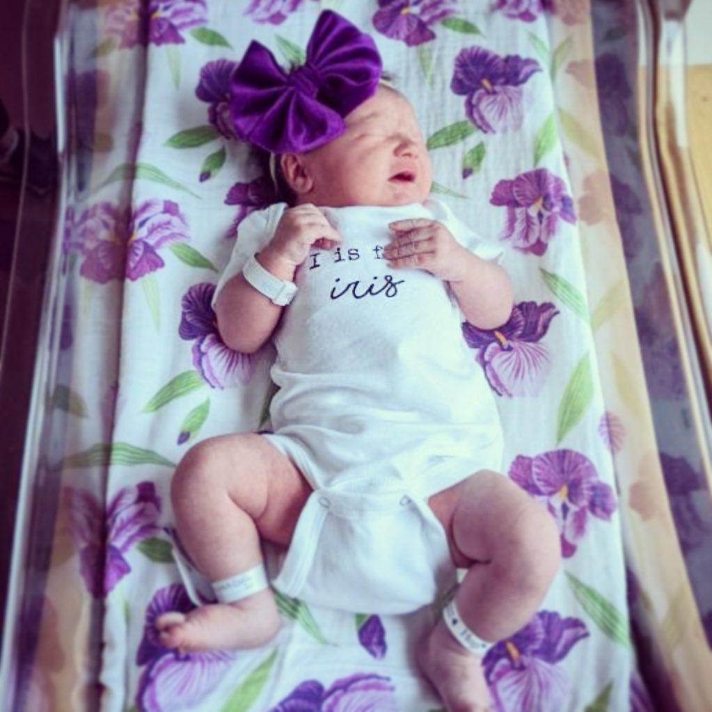 Gift Set: Irises Baby Muslin Swaddle Blanket and Burp Cloth/Bib Combo-thumbmail-5