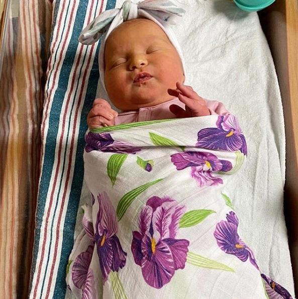Gift Set: Irises Baby Muslin Swaddle Blanket and Burp Cloth/Bib Combo-thumbmail-6