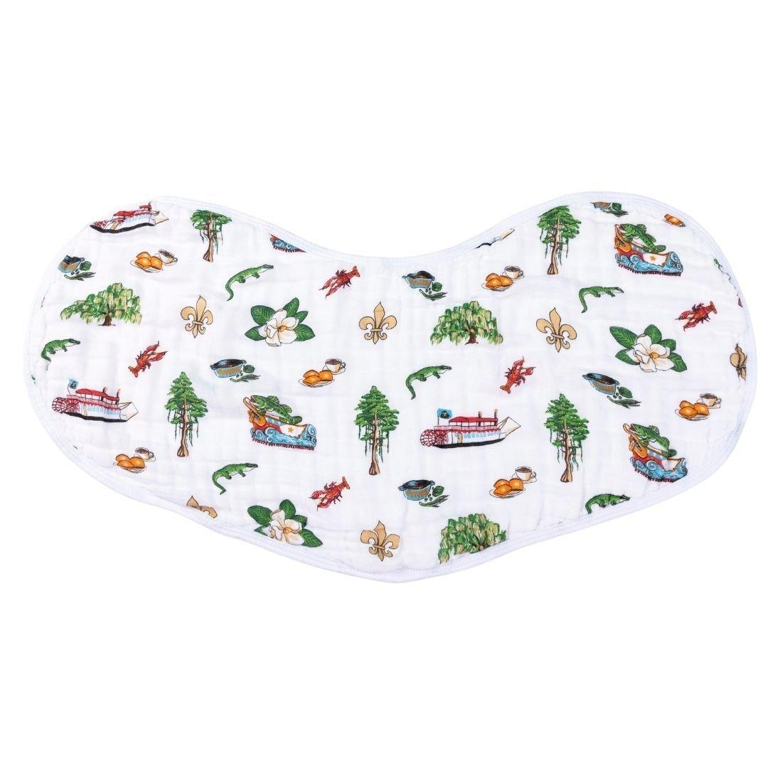 Gift Set: Louisiana Baby Muslin Swaddle Blanket and Burp Cloth/Bib Combo-thumbmail-3
