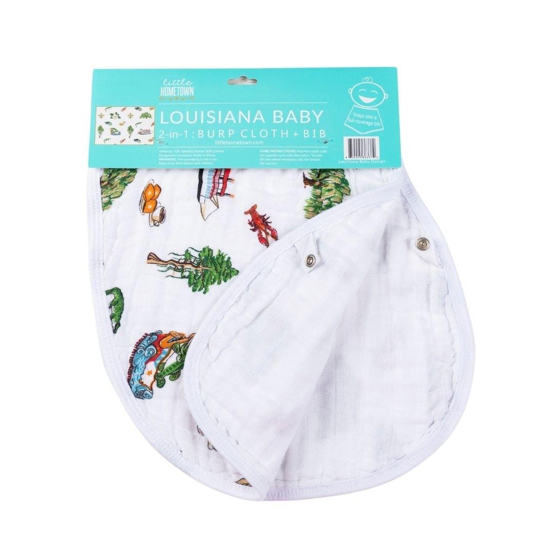 Gift Set: Louisiana Baby Muslin Swaddle Blanket and Burp Cloth/Bib Combo-thumbmail-10
