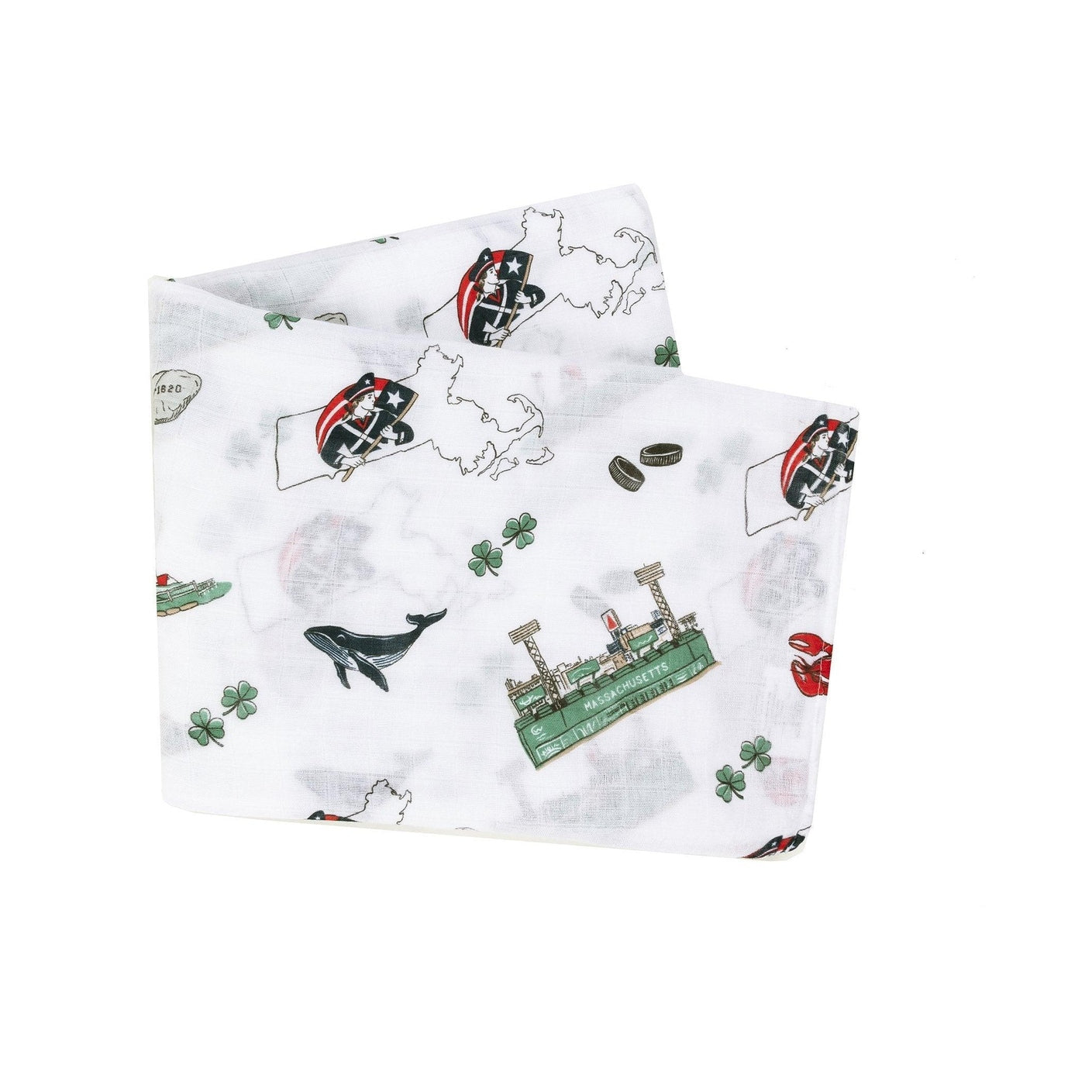 Gift Set: Massachusetts Baby Muslin Swaddle Blanket and Burp Cloth/Bib Combo-thumbmail-6