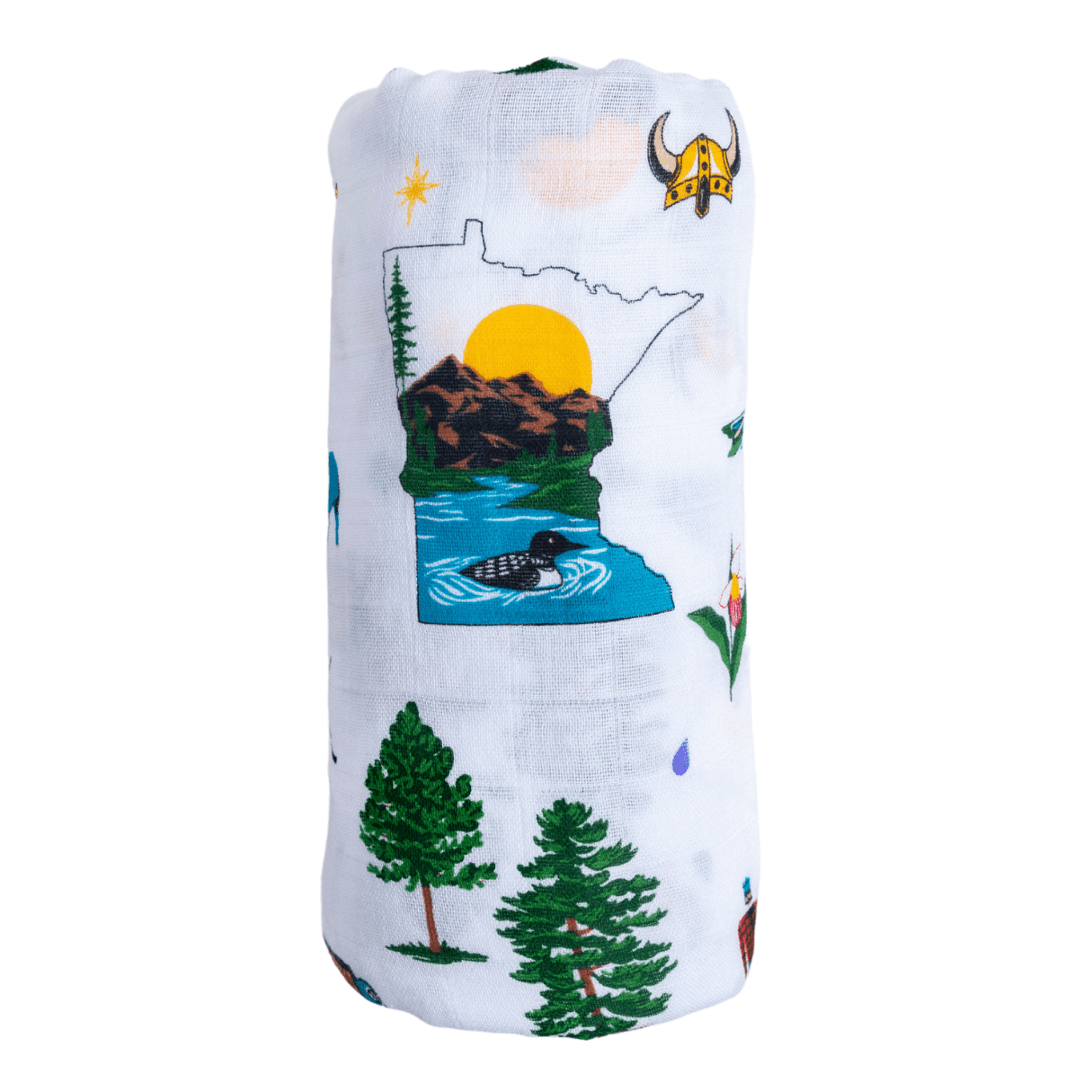 Gift Set: Minnesota Baby Muslin Swaddle Blanket and Burp Cloth/Bib Combo-thumbmail-7