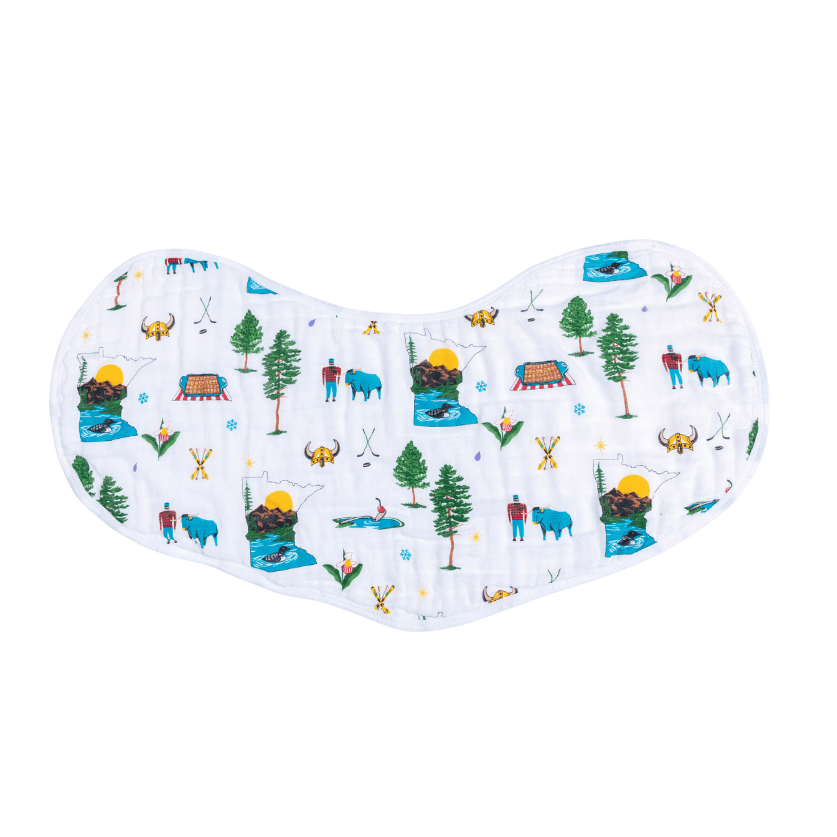 Gift Set: Minnesota Baby Muslin Swaddle Blanket and Burp Cloth/Bib Combo-thumbmail-3