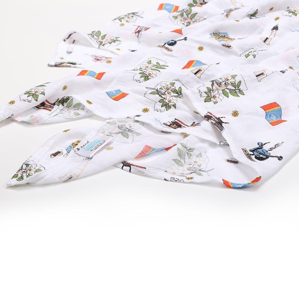Gift Set: Mississippi Muslin Swaddle Baby Blanket and Burp Cloth/Bib Combo-thumbmail-8