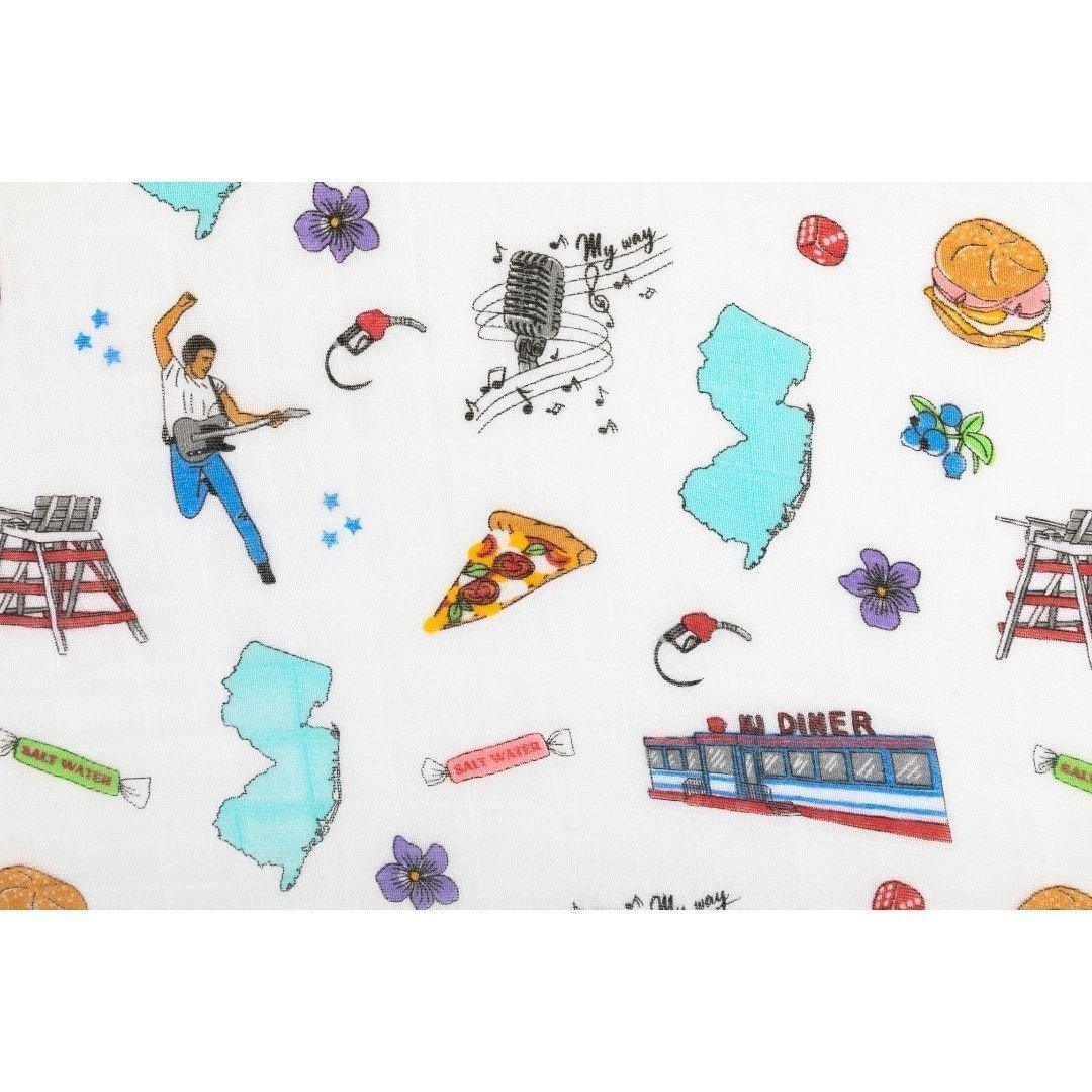 Gift Set: New Jersey Baby Muslin Swaddle Blanket and Burp Cloth/Bib Combo-thumbmail-4