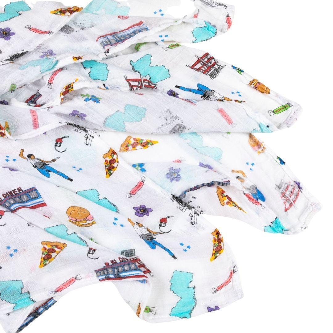 Gift Set: New Jersey Baby Muslin Swaddle Blanket and Burp Cloth/Bib Combo-thumbmail-2