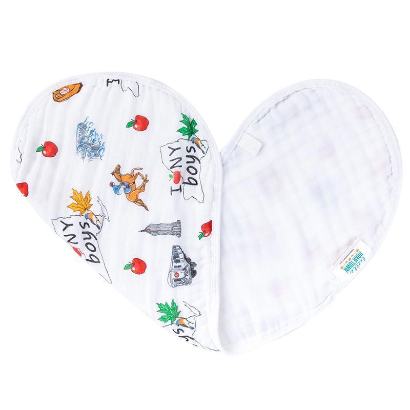 Gift Set: New York Baby Boy Muslin Swaddle Blanket and Burp Cloth/Bib Combo-thumbmail-7