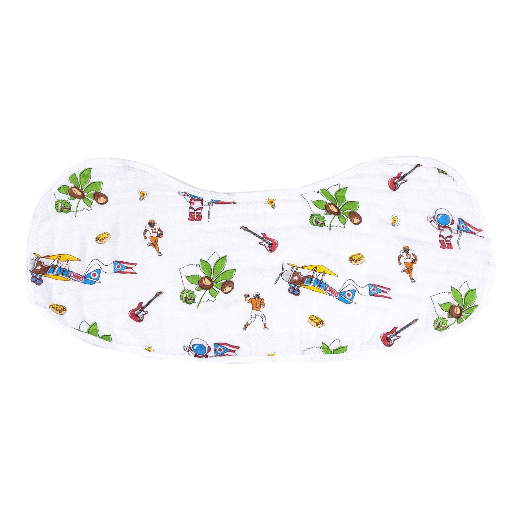 Gift Set: Ohio Baby Muslin Swaddle Receiving Blanket and Burp Cloth / Bib Combo-thumbmail-8