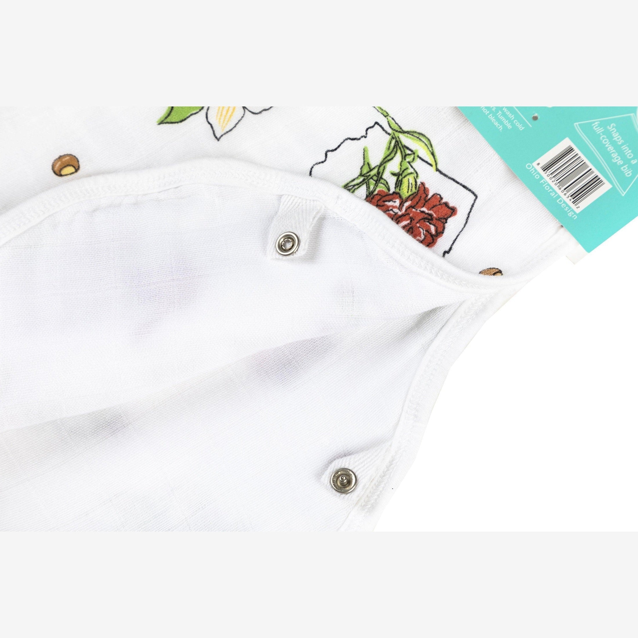 Gift Set: Ohio Baby Muslin Swaddle Receiving Blanket (Floral) and Burp/Bib Combo-thumbmail-7