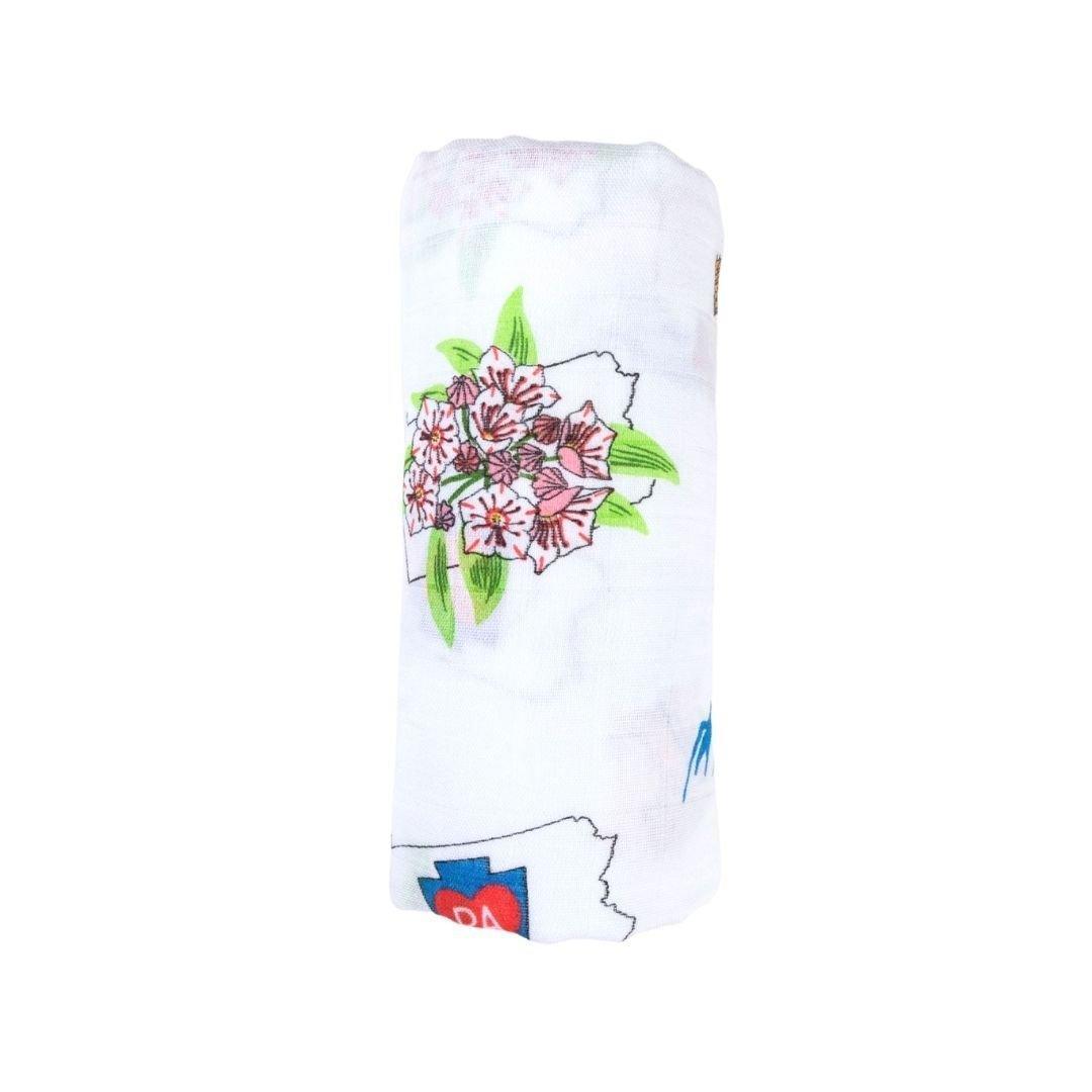 Gift Set: Pennsylvania Baby Muslin Swaddle Blanket and Burp Cloth/Bib Combo-thumbmail-9
