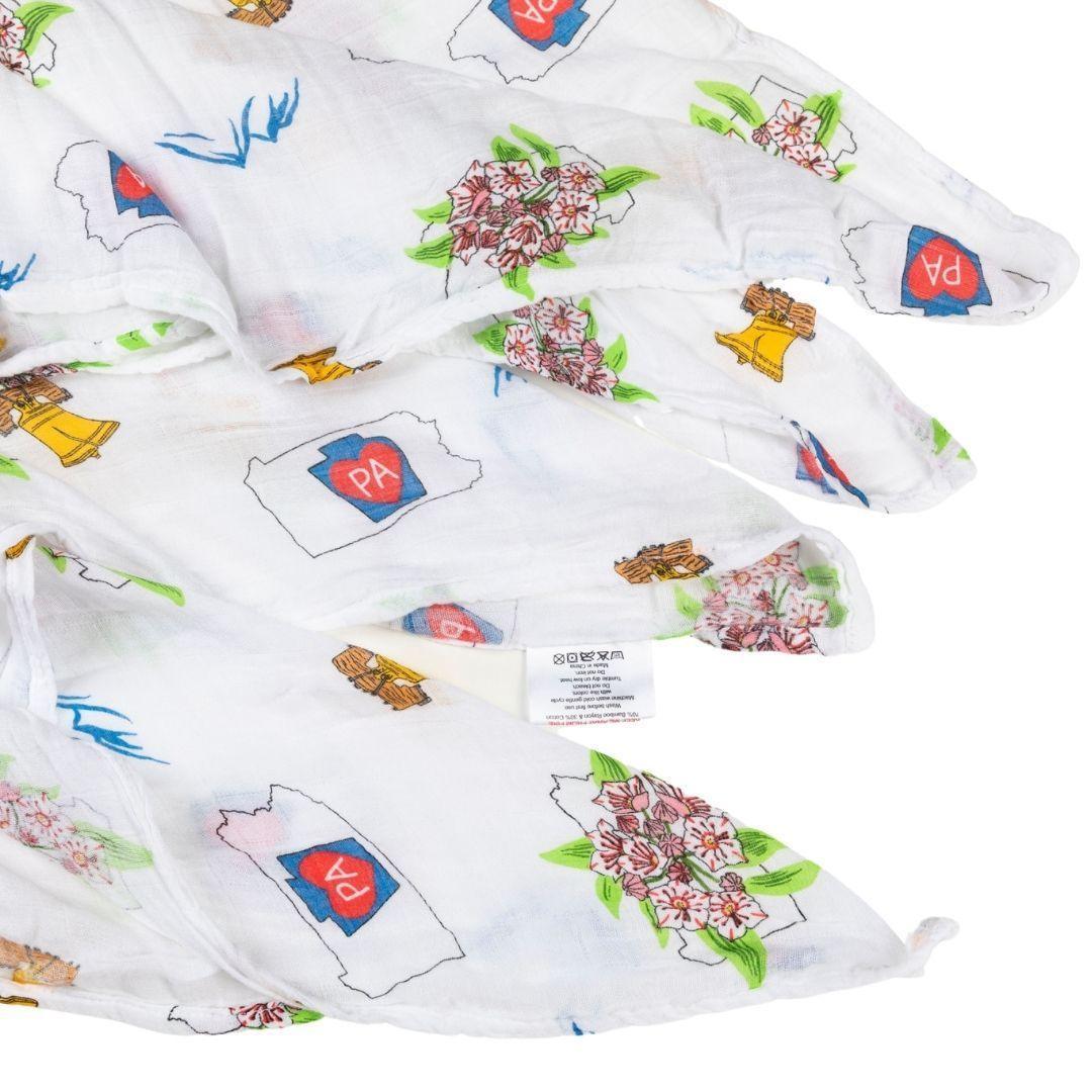 Gift Set: Pennsylvania Baby Muslin Swaddle Blanket and Burp Cloth/Bib Combo-thumbmail-10
