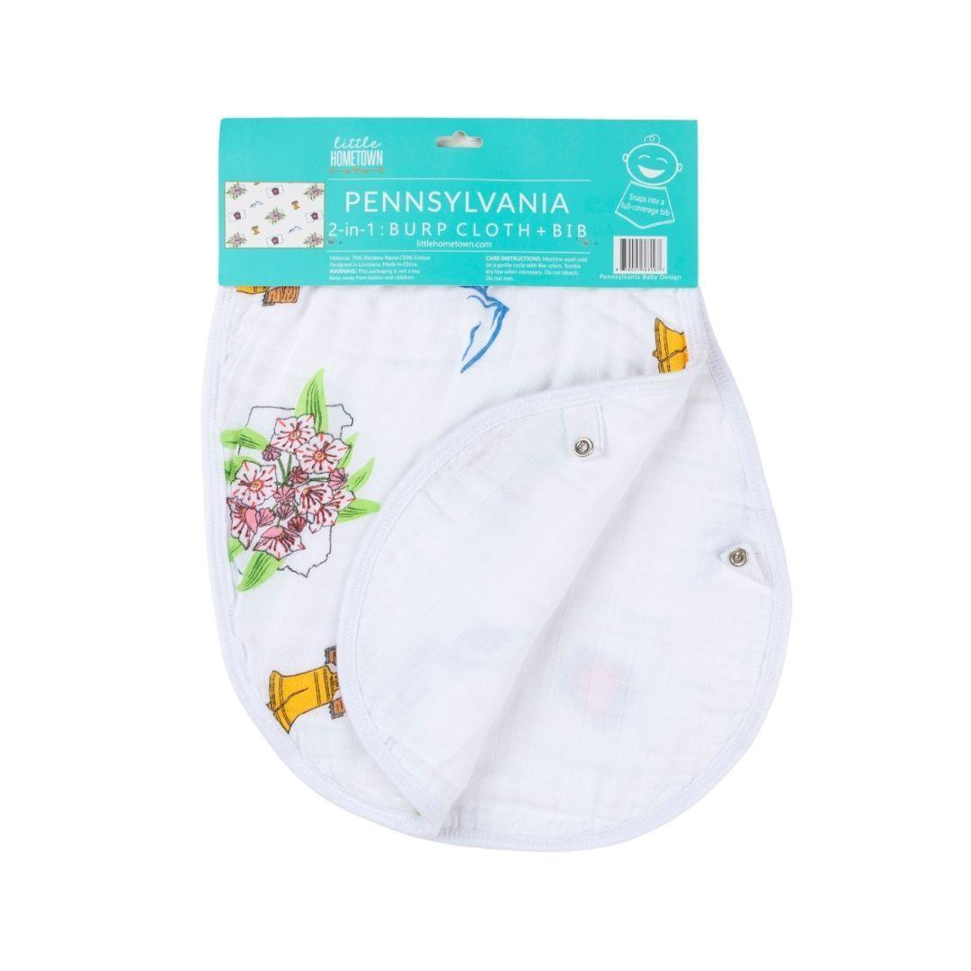 Gift Set: Pennsylvania Baby Muslin Swaddle Blanket and Burp Cloth/Bib Combo-thumbmail-6