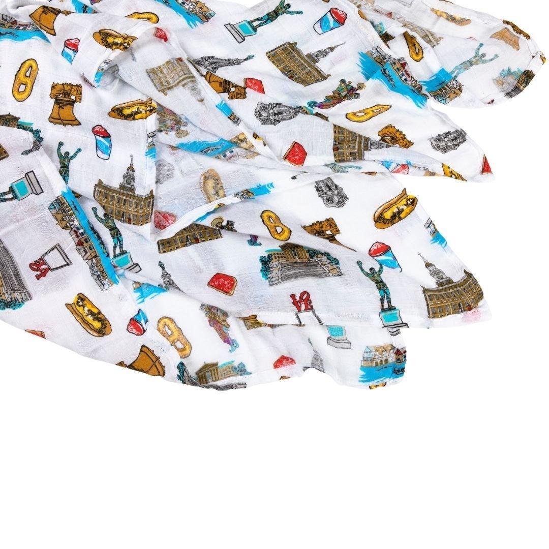 Gift Set: Philadelphia Baby Muslin Swaddle Blanket and Burp Cloth/Bib Combo-thumbmail-6
