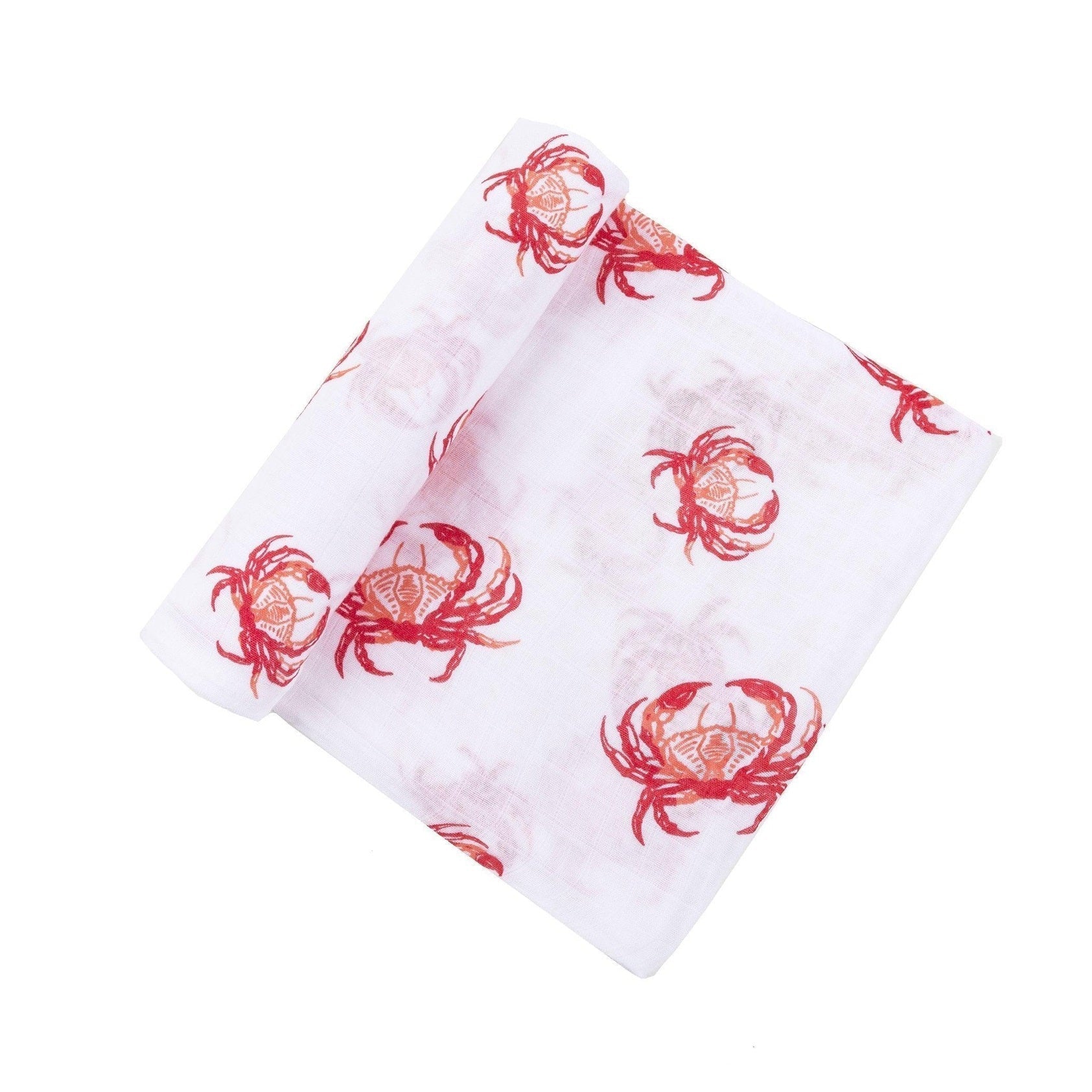 Gift Set: Pink Crab Baby Muslin Swaddle Blanket and Burp Cloth/Bib Combo-thumbmail-8