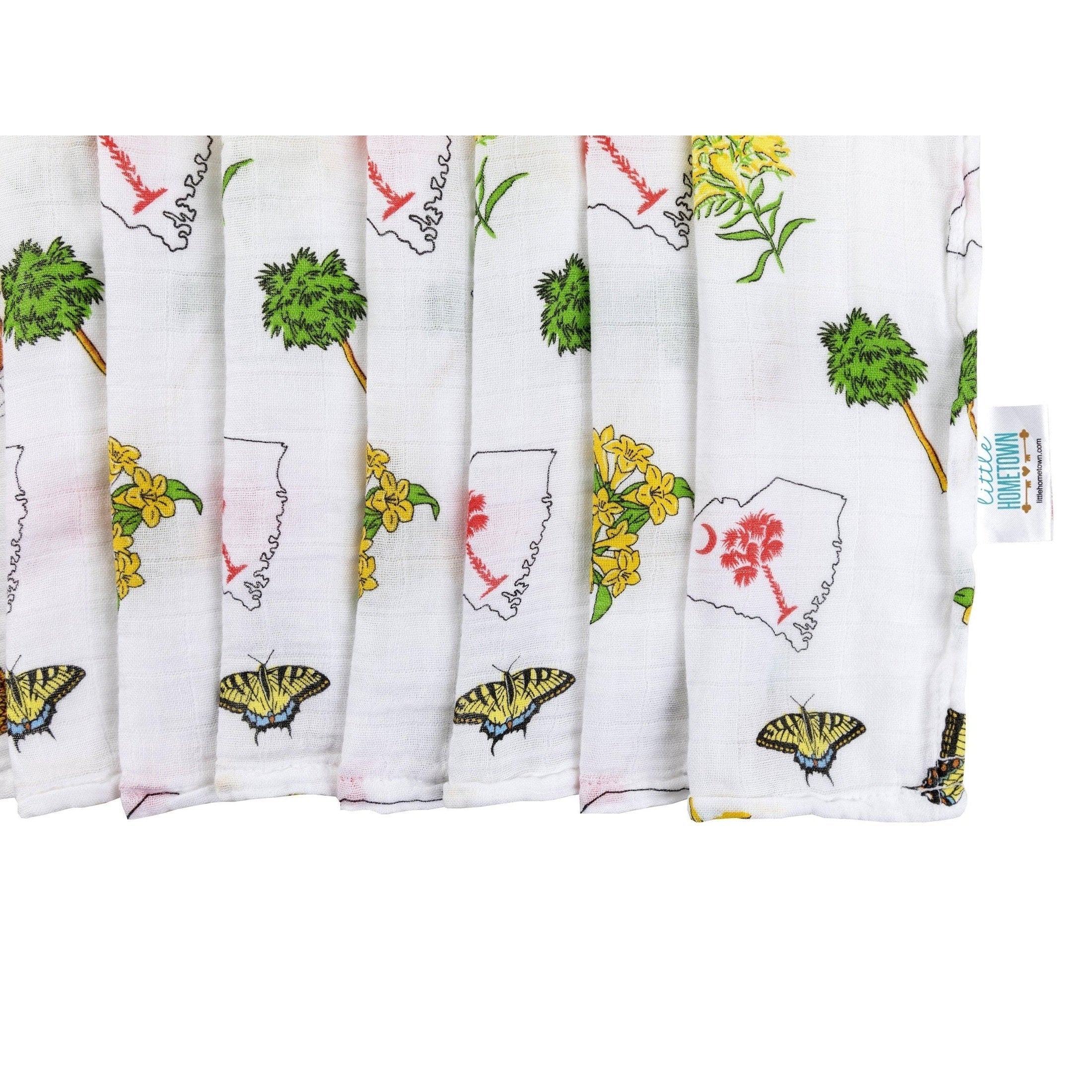 Gift Set: South Carolina Girl Baby Muslin Swaddle Blanket and Burp Cloth/Bib Combo-thumbmail-9