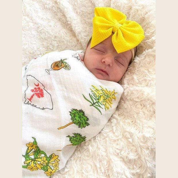 Gift Set: South Carolina Girl Baby Muslin Swaddle Blanket and Burp Cloth/Bib Combo-thumbmail-4