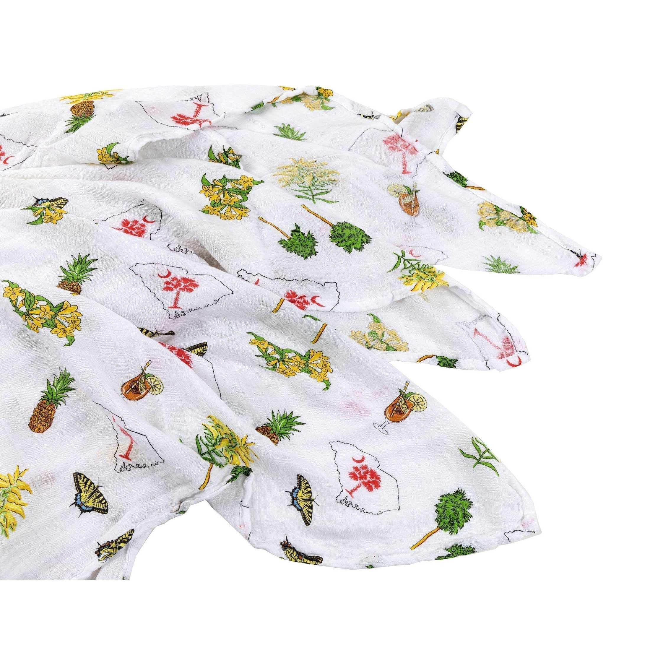 Gift Set: South Carolina Girl Baby Muslin Swaddle Blanket and Burp Cloth/Bib Combo-thumbmail-7