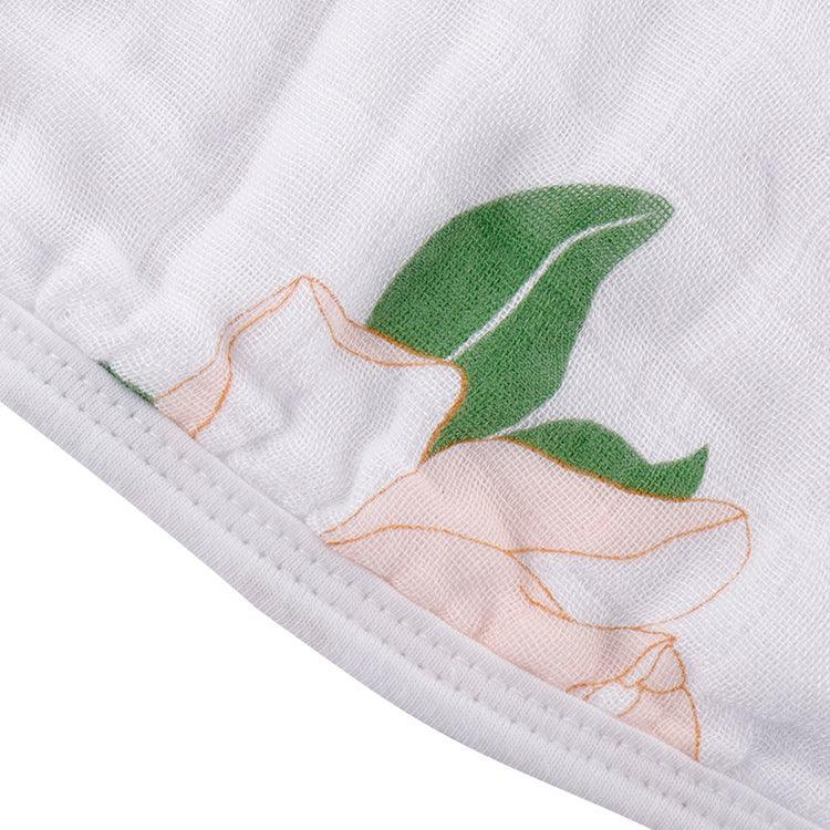 Gift Set: Southern Magnolia Baby Muslin Swaddle Blanket and Burp Cloth/Bib Combo-thumbmail-1