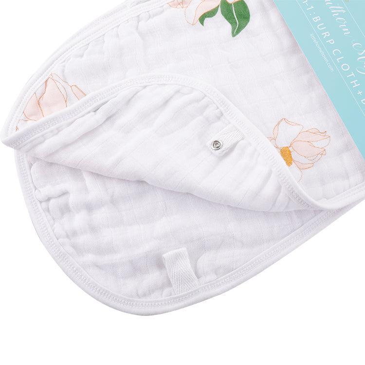 Gift Set: Southern Magnolia Baby Muslin Swaddle Blanket and Burp Cloth/Bib Combo-thumbmail-6