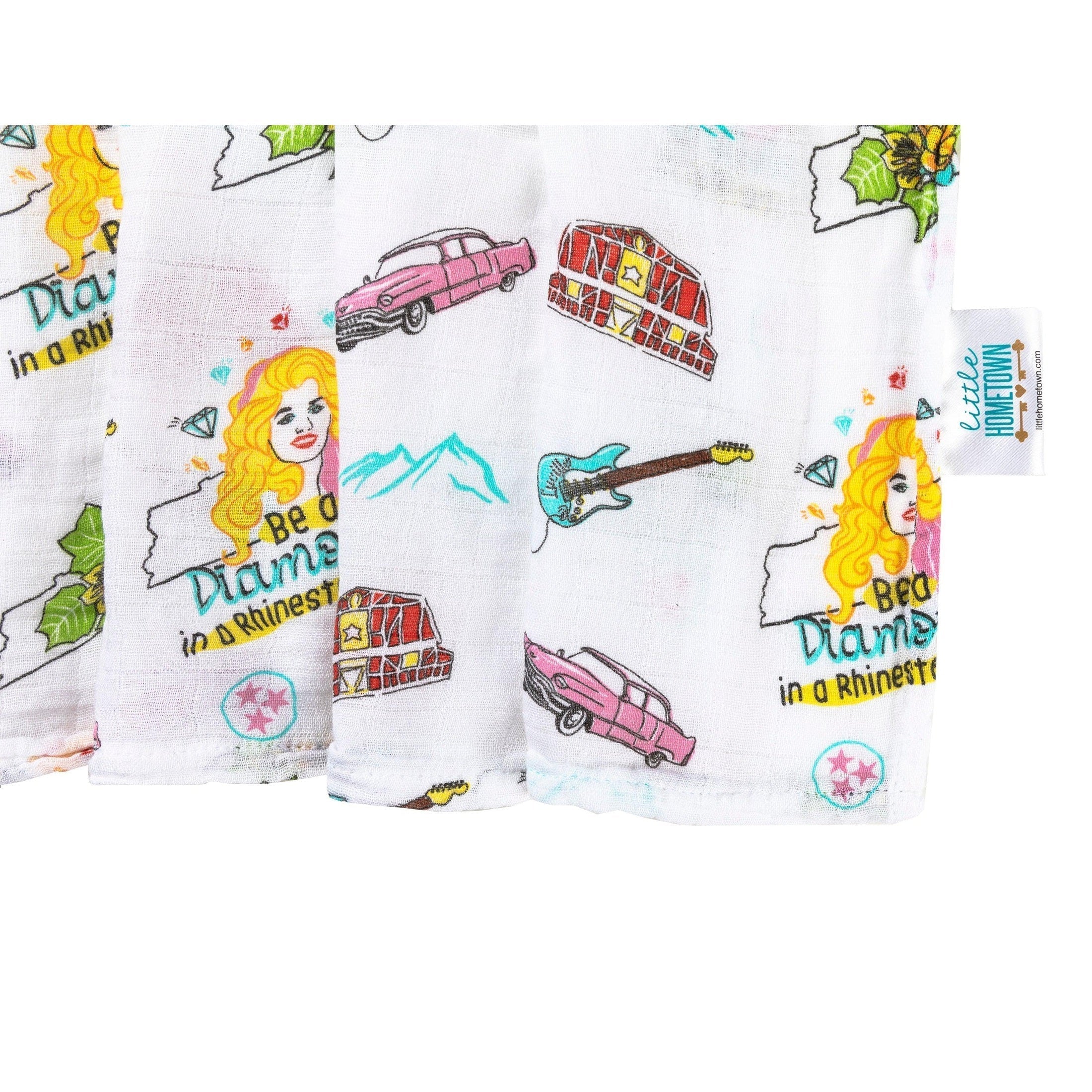 Gift Set: Tennessee Baby Muslin Swaddle Blanket and Burp Cloth/Bib Combo (Floral)-thumbmail-10