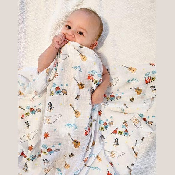 Gift Set: Tennessee Baby Muslin Swaddle Blanket and Burp Cloth/Bib Combo-thumbmail-9
