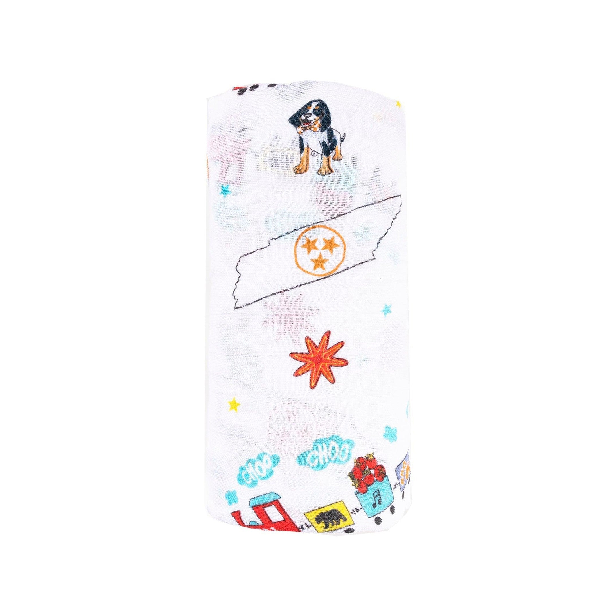 Gift Set: Tennessee Baby Muslin Swaddle Blanket and Burp Cloth/Bib Combo-thumbmail-3