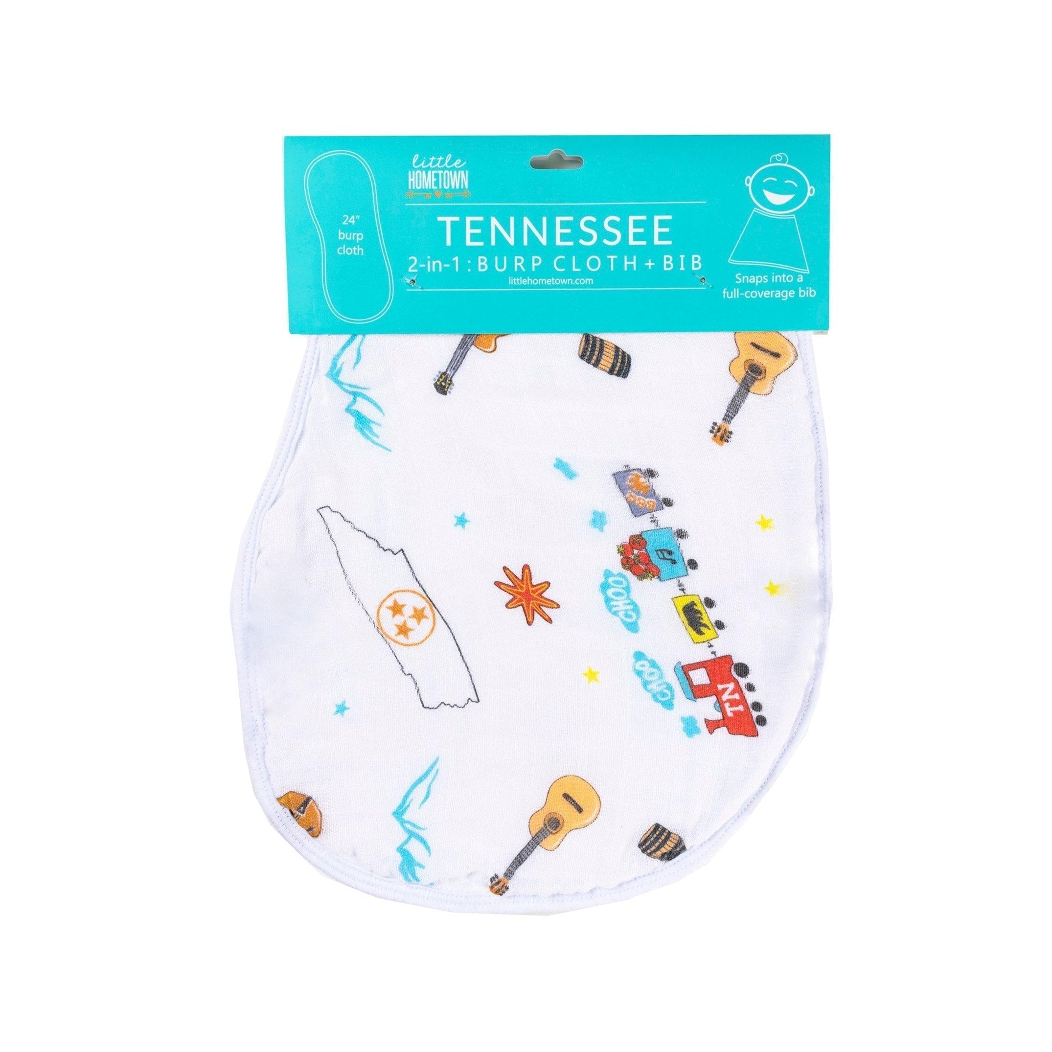 Gift Set: Tennessee Baby Muslin Swaddle Blanket and Burp Cloth/Bib Combo-thumbmail-5