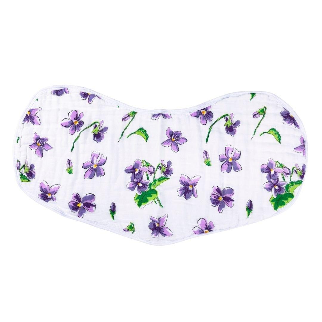 Gift Set: Violet Baby Muslin Swaddle Blanket and Burp Cloth/Bib Combo-thumbmail-2