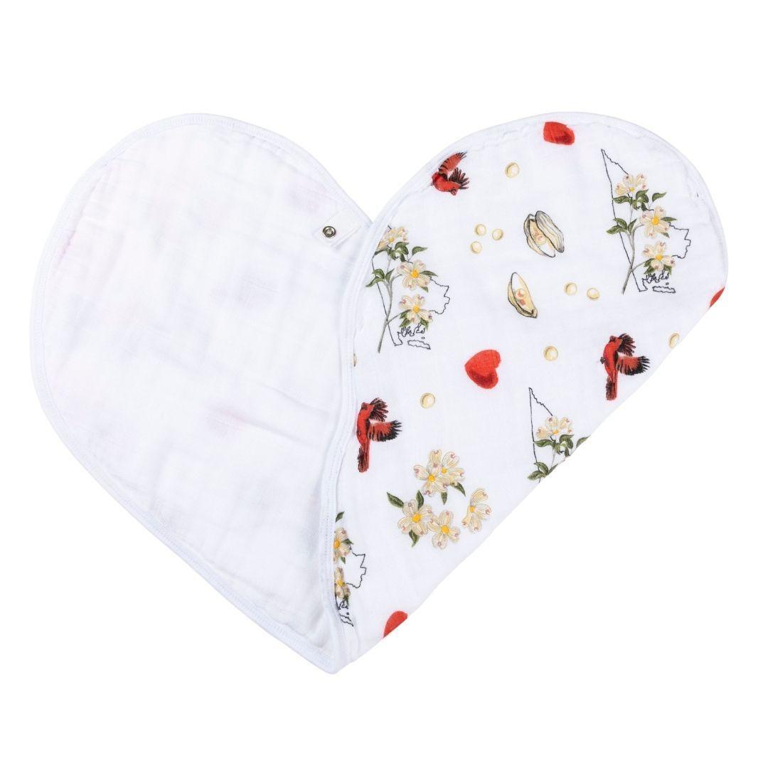 Gift Set: Virginia Baby Muslin Swaddle Blanket and Burp Cloth/Bib Combo (Floral)-thumbmail-10