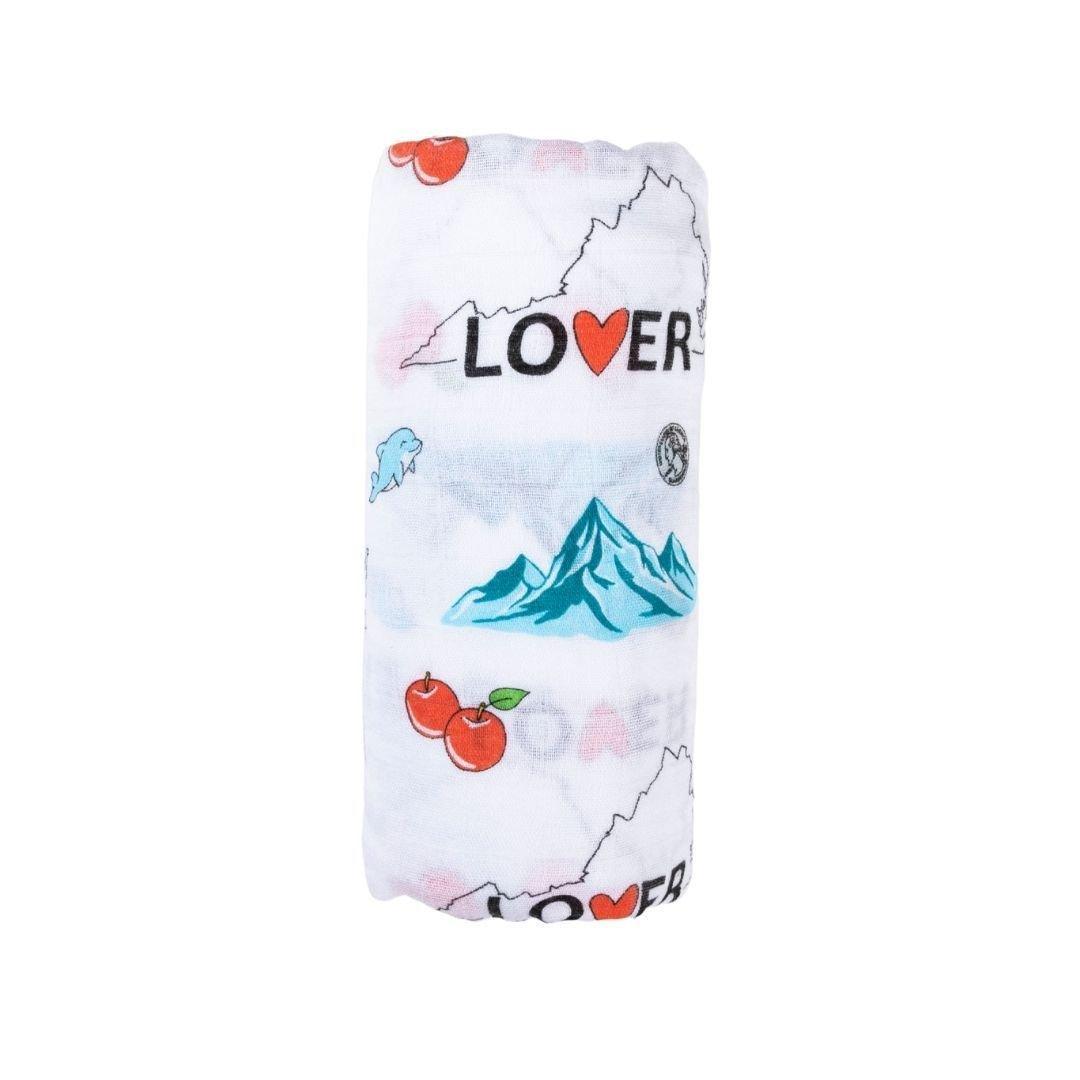 Gift Set: Virginia Baby Muslin Swaddle Blanket and Burp Cloth/Bib Combo-thumbmail-6