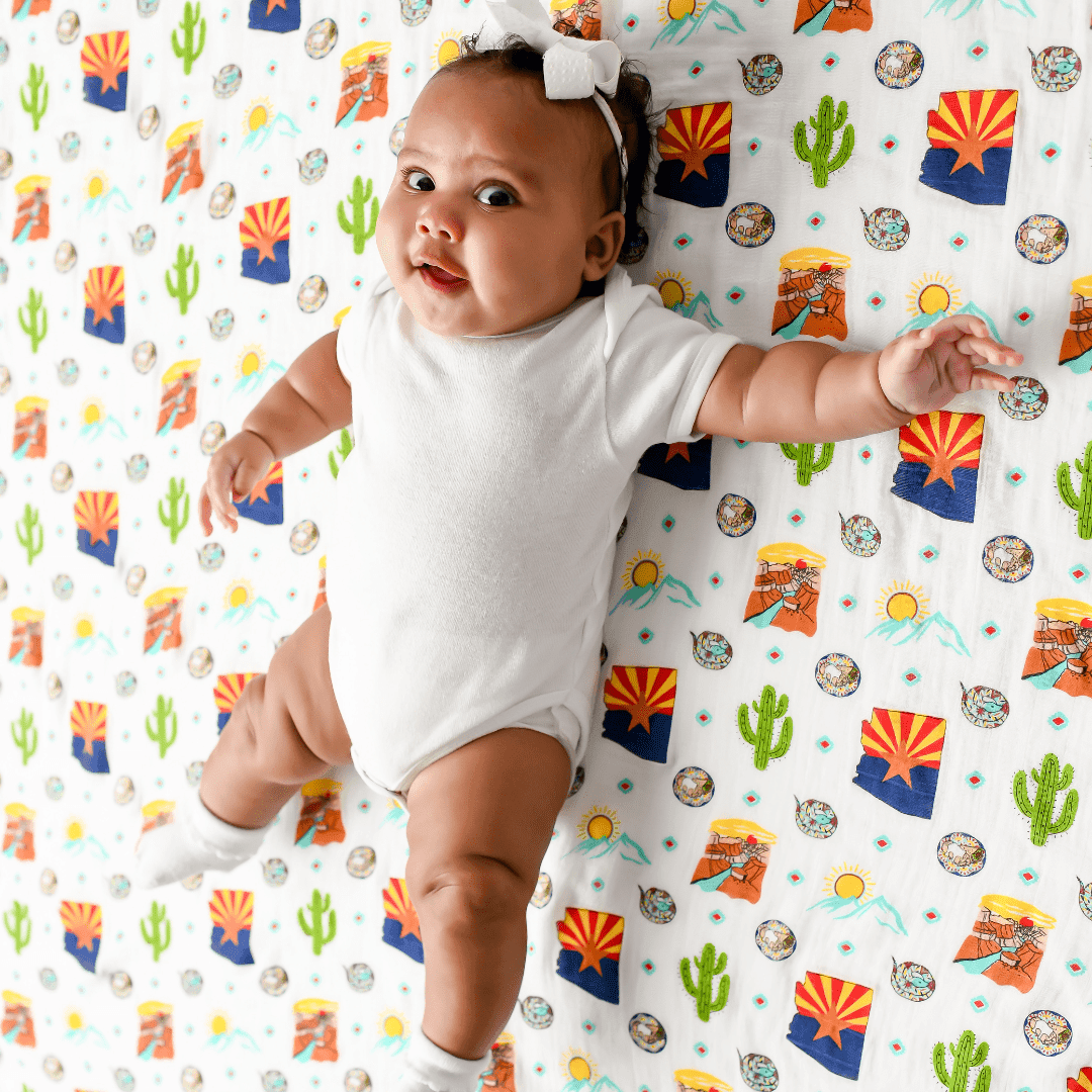GiftSet: Arizona Baby Muslin Swaddle Blanket and Burp Cloth/Bib Combo-thumbmail-5