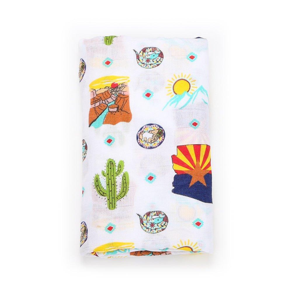 GiftSet: Arizona Baby Muslin Swaddle Blanket and Burp Cloth/Bib Combo-thumbmail-3