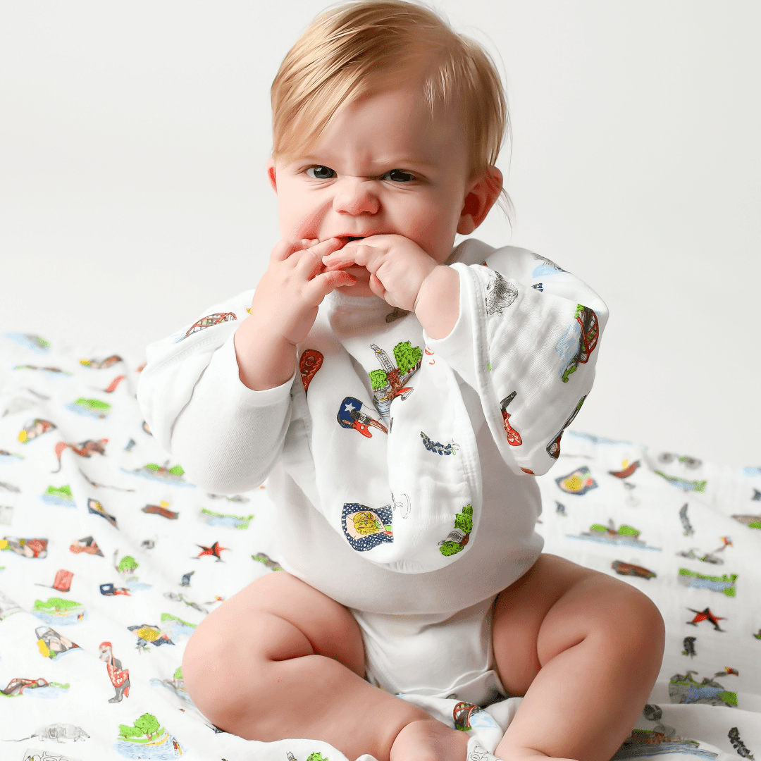 GiftSet: Austin Baby Muslin Swaddle Blanket and Burp Cloth/Bib Combo-thumbmail-8
