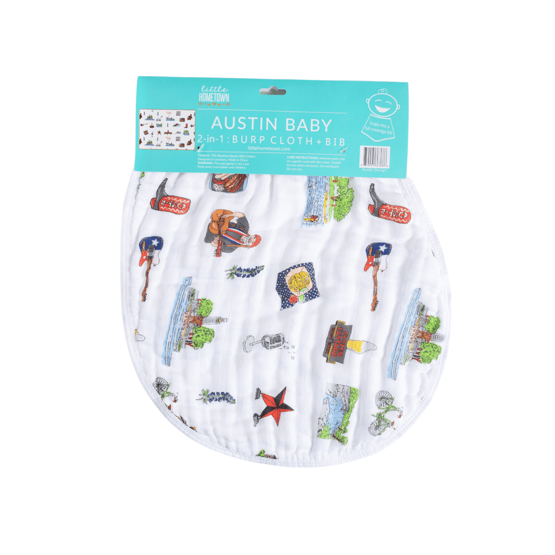 GiftSet: Austin Baby Muslin Swaddle Blanket and Burp Cloth/Bib Combo-thumbmail-2