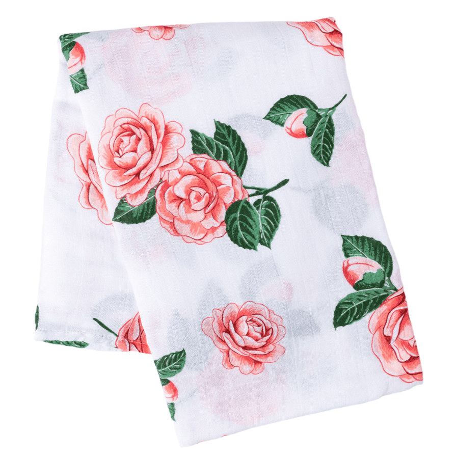 GiftSet: Camelia Baby Muslin Swaddle Blanket and Burp Cloth/Bib Combo-thumbmail-3