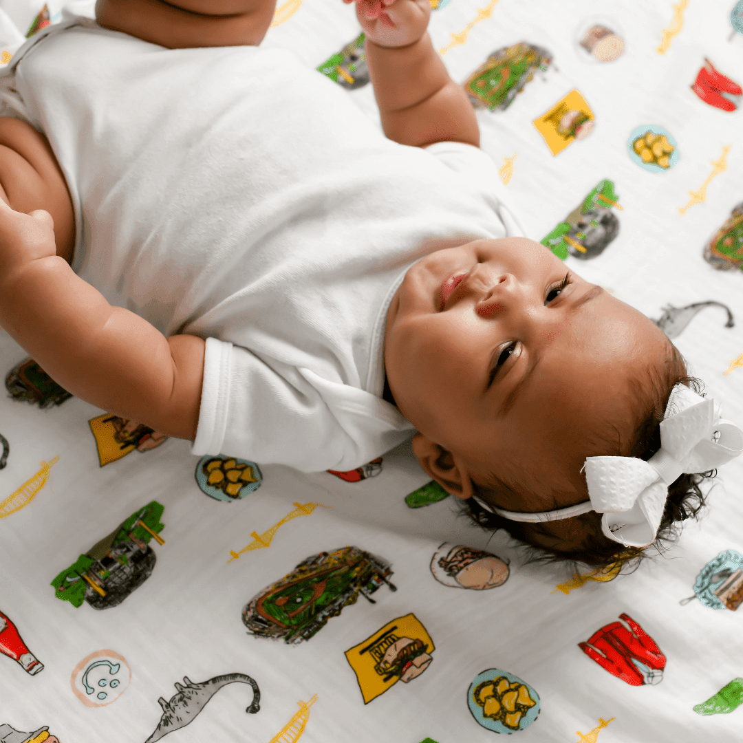 GiftSet: Pittsburgh Baby Muslin Swaddle Blanket and Burp Cloth/Bib Combo-thumbmail-4