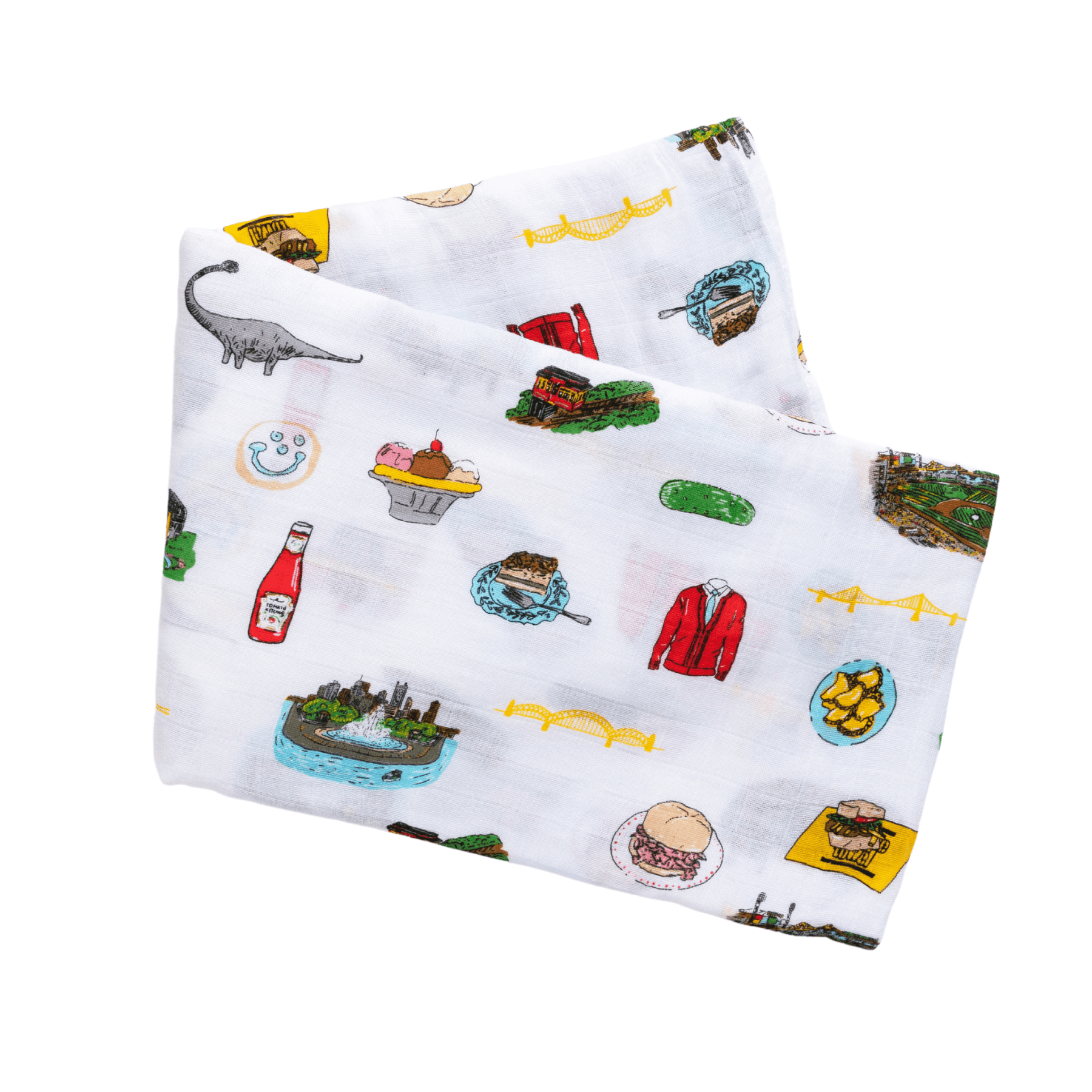 GiftSet: Pittsburgh Baby Muslin Swaddle Blanket and Burp Cloth/Bib Combo-thumbmail-8