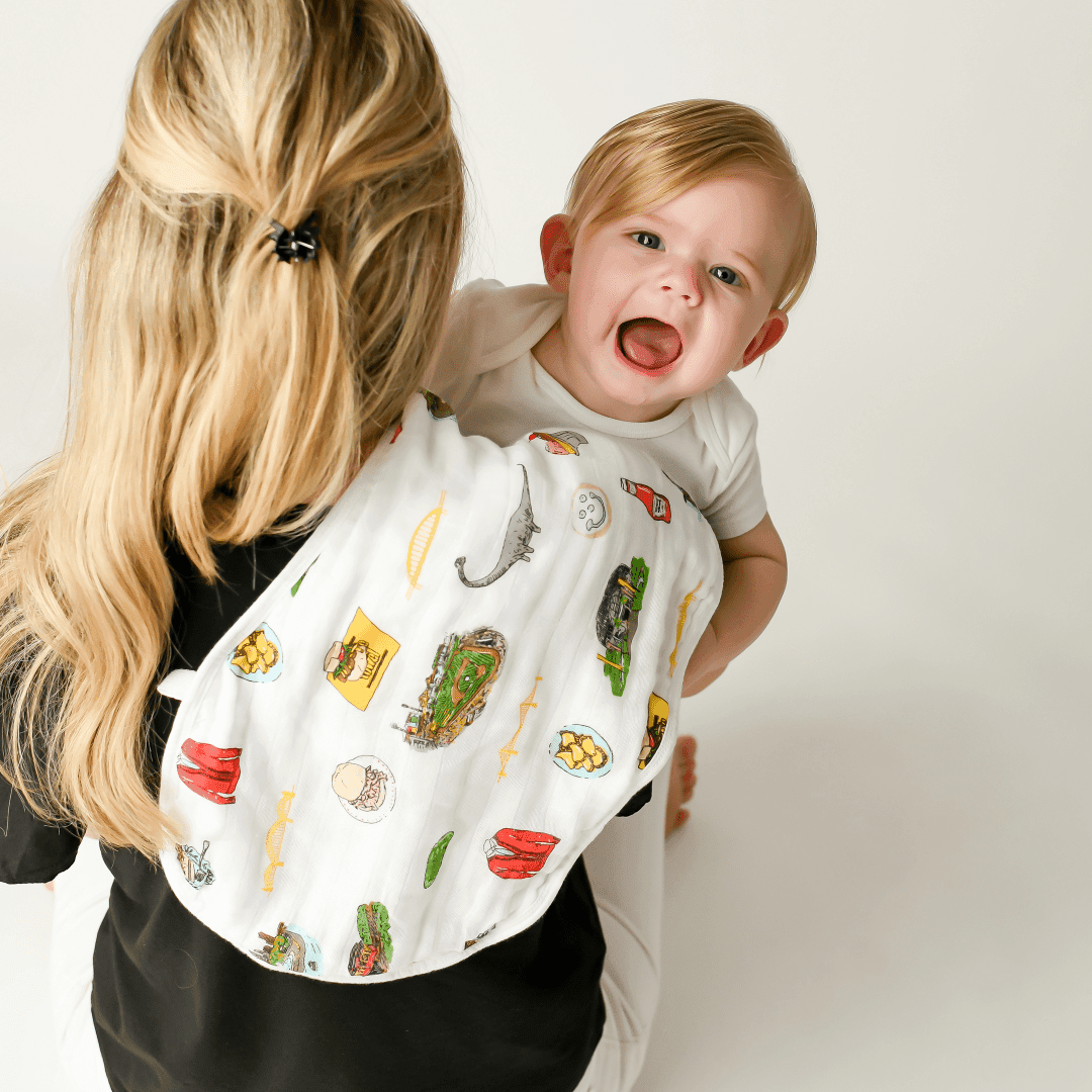 GiftSet: Pittsburgh Baby Muslin Swaddle Blanket and Burp Cloth/Bib Combo-thumbmail-9