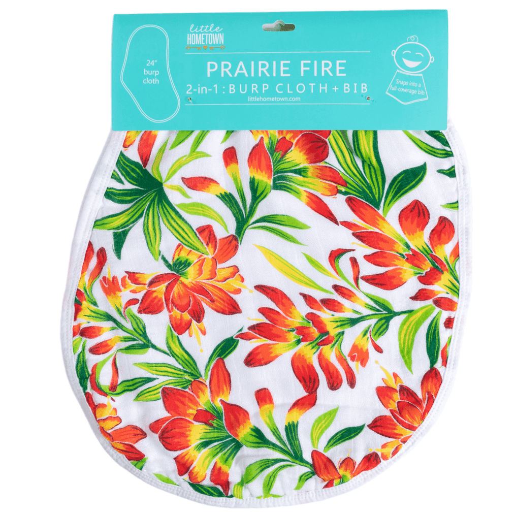 GiftSet: Prairie Fire Baby Muslin Swaddle Blanket and Burp Cloth/Bib Combo-thumbmail-7