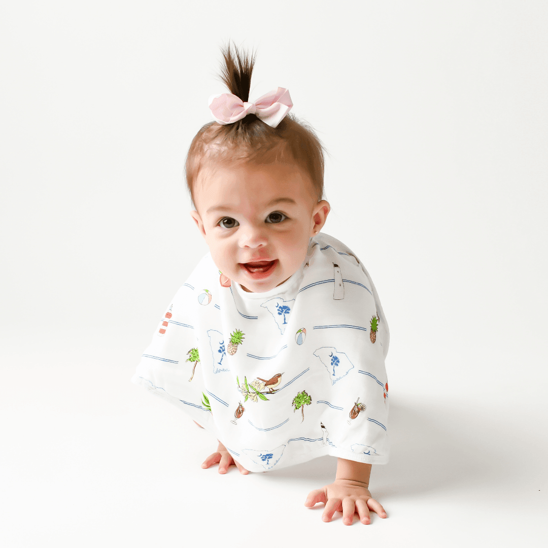 GiftSet: South Carolina Baby Muslin Swaddle Blanket and Burp Cloth/Bib Combo-thumbmail-3