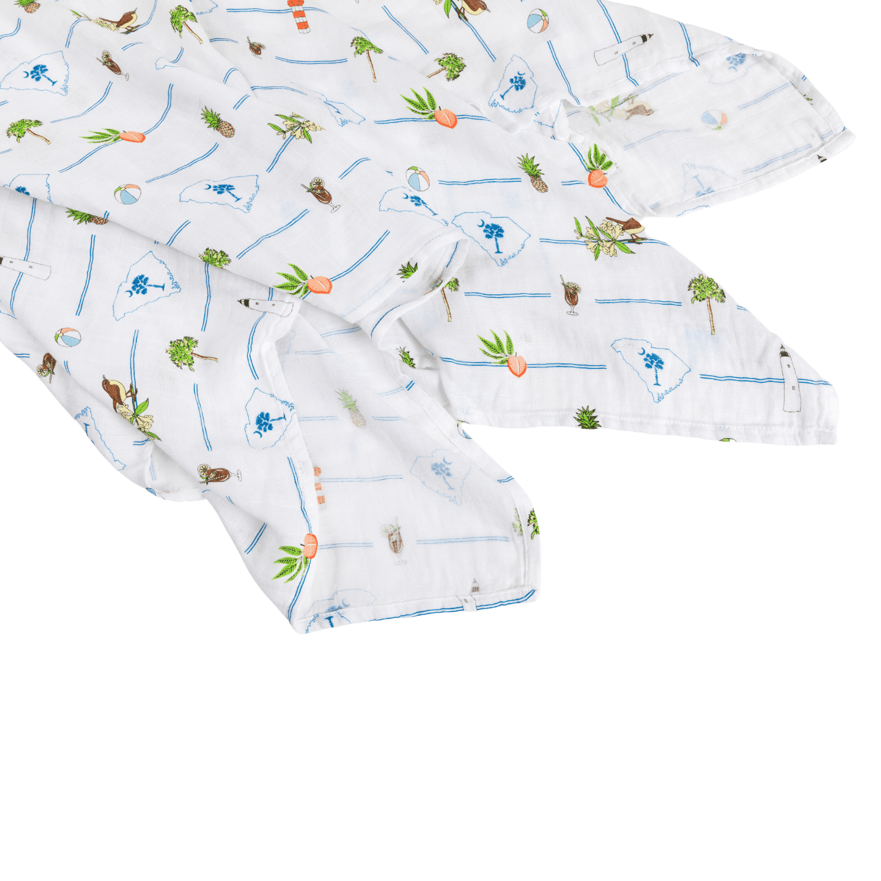 GiftSet: South Carolina Baby Muslin Swaddle Blanket and Burp Cloth/Bib Combo-thumbmail-10