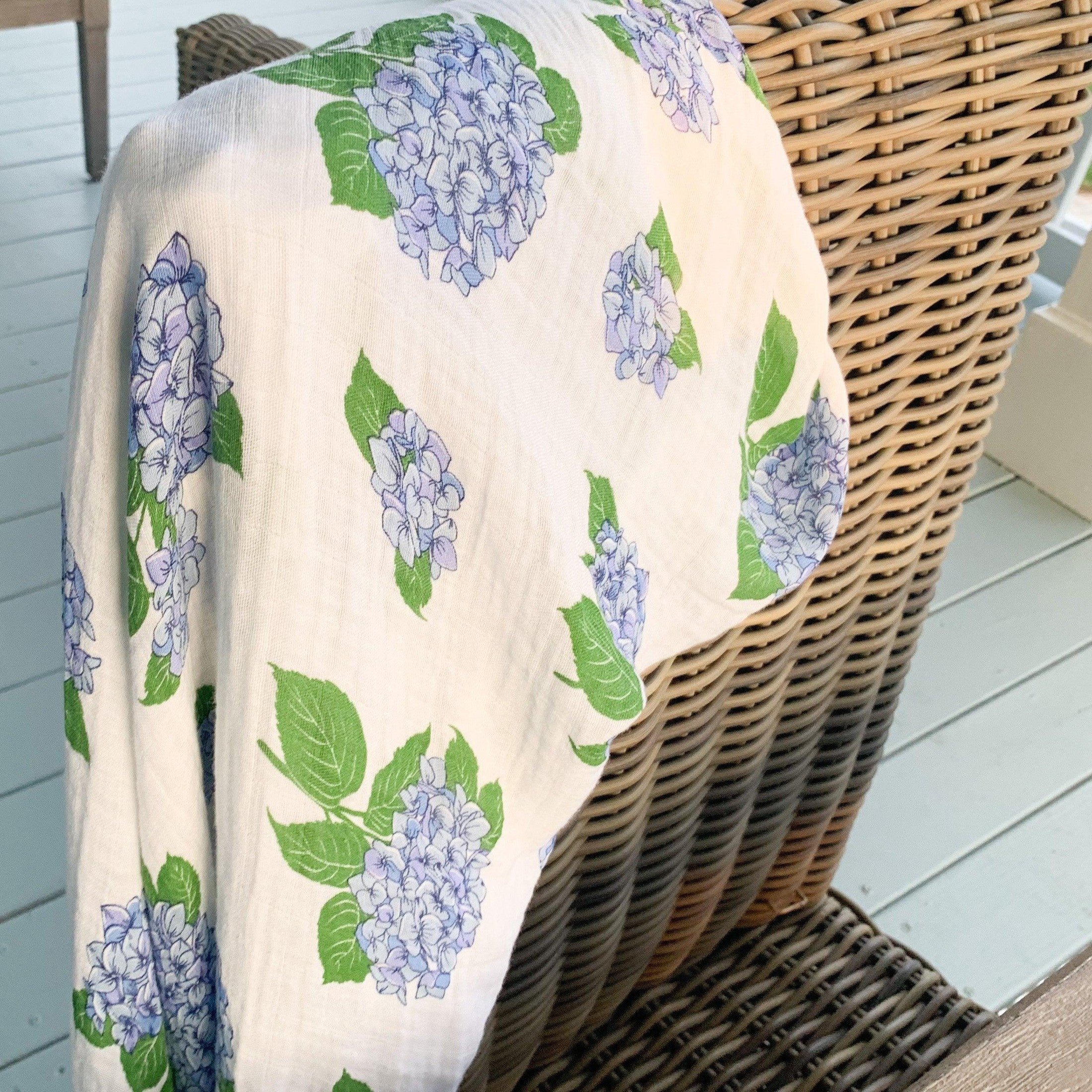 Hydrangeas Baby Muslin Swaddle Receiving Blanket-thumbmail-8