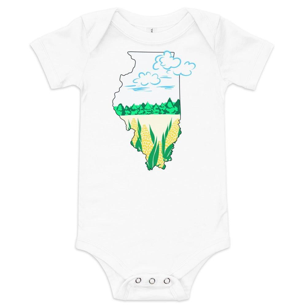 Illinois Cornfield Baby Onesie-thumbmail-1