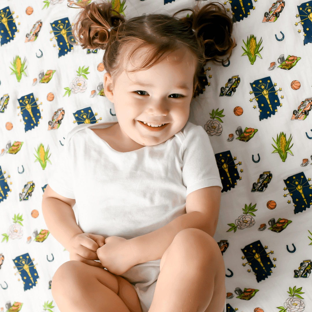 Indiana Baby Muslin Swaddle Receiving Blanket-thumbmail-1