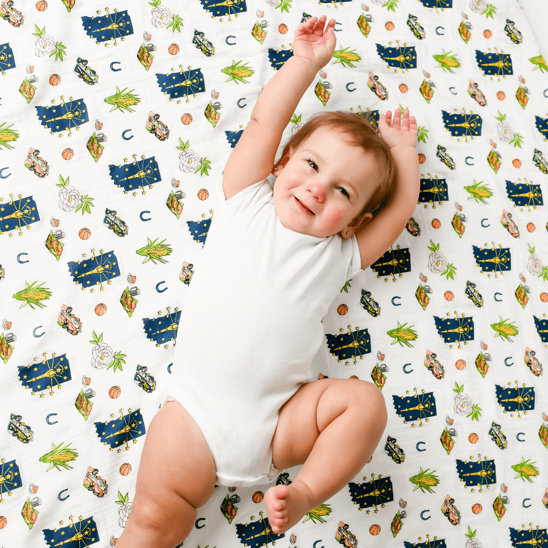 Indiana Baby Muslin Swaddle Receiving Blanket-thumbmail-4