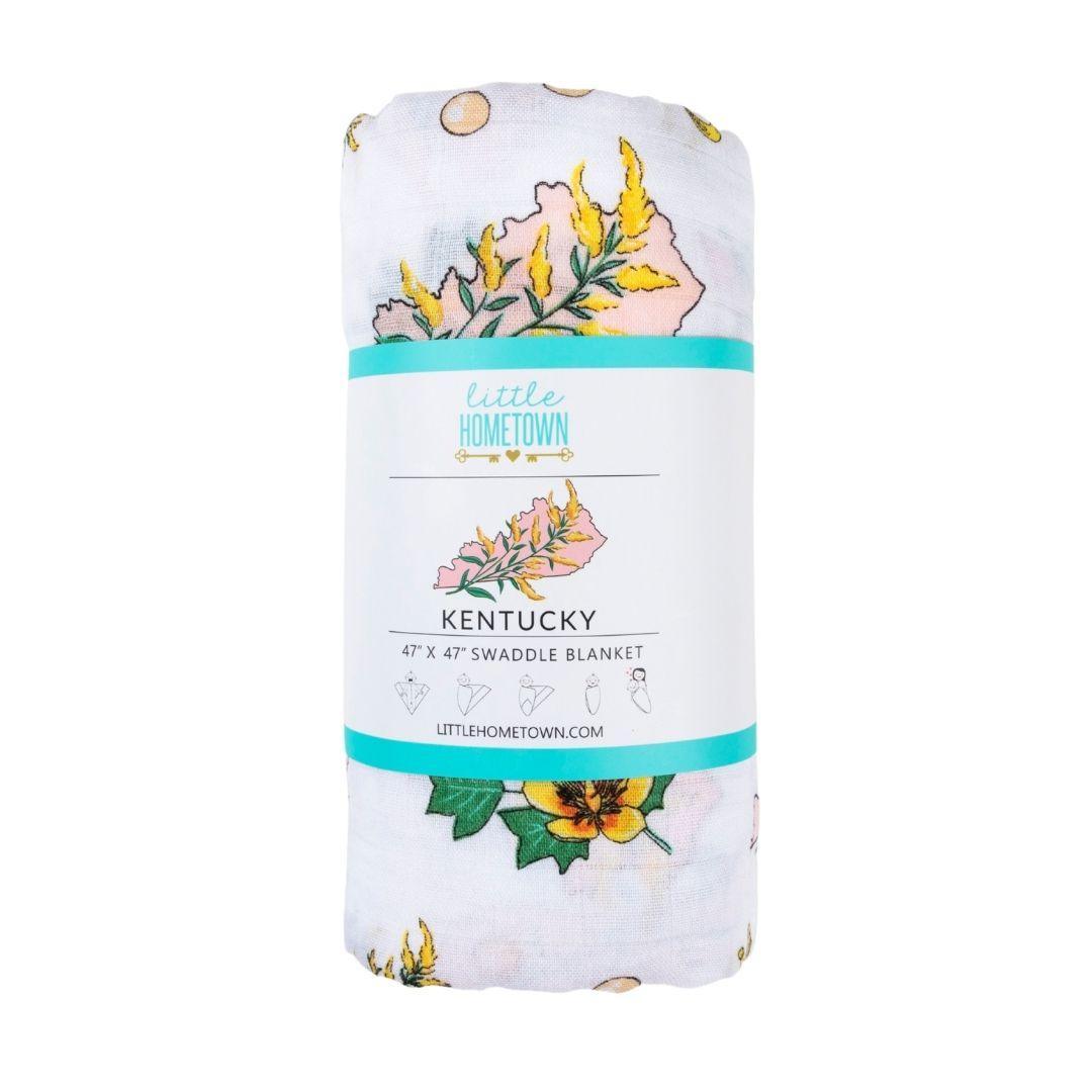 Kentucky Baby (Floral) Muslin Swaddle Receiving Blanket-thumbmail-4