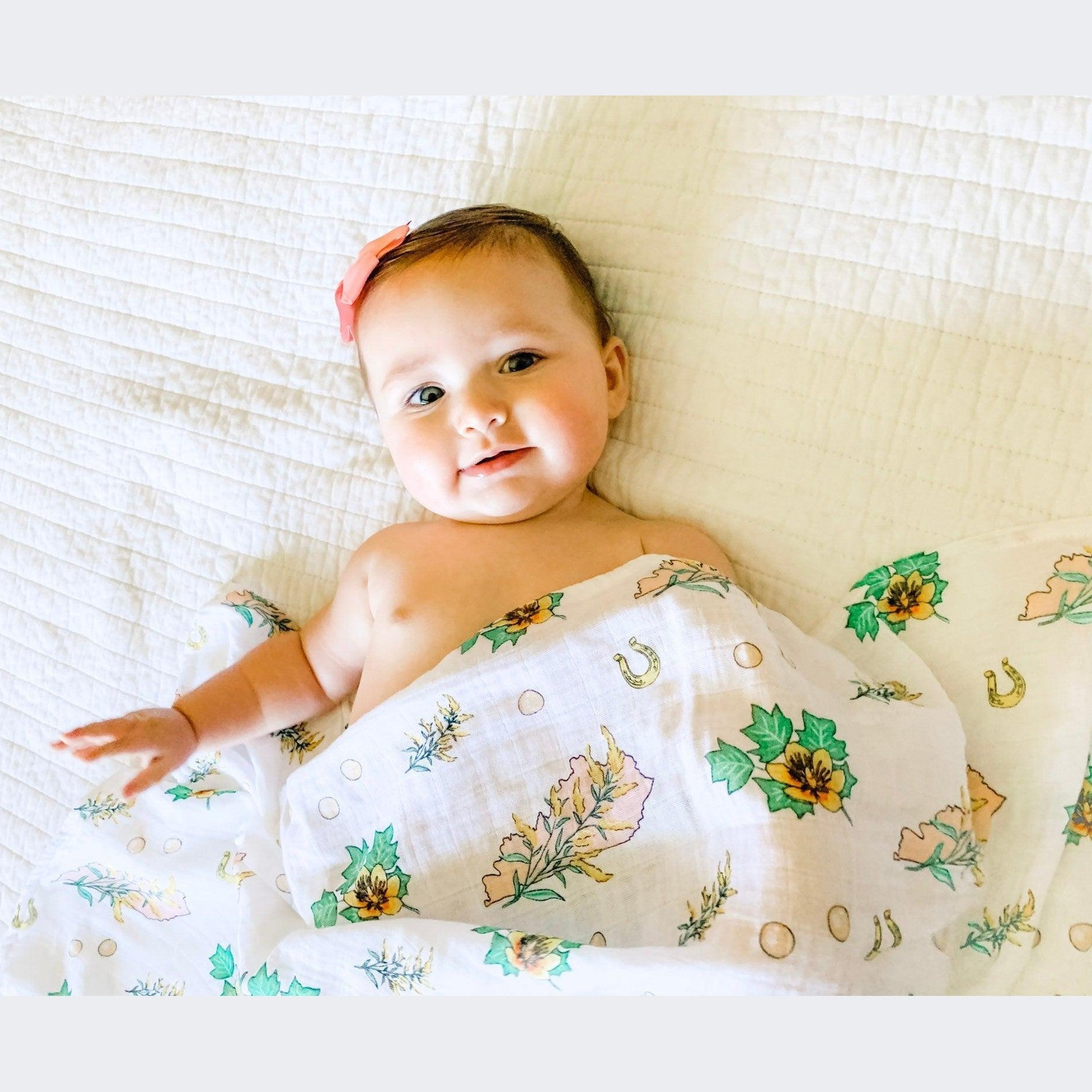Kentucky Baby (Floral) Muslin Swaddle Receiving Blanket-thumbmail-6