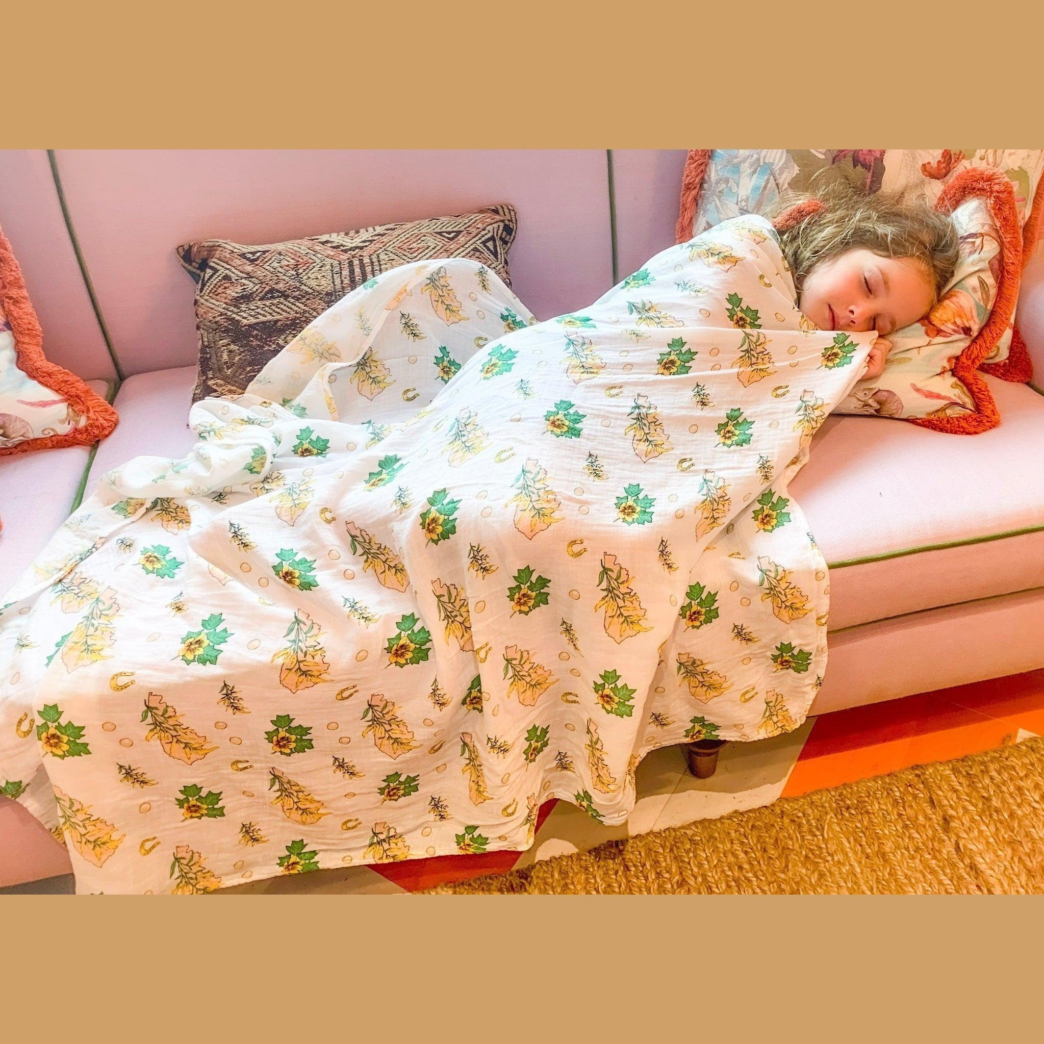 Kentucky Baby (Floral) Muslin Swaddle Receiving Blanket-thumbmail-7