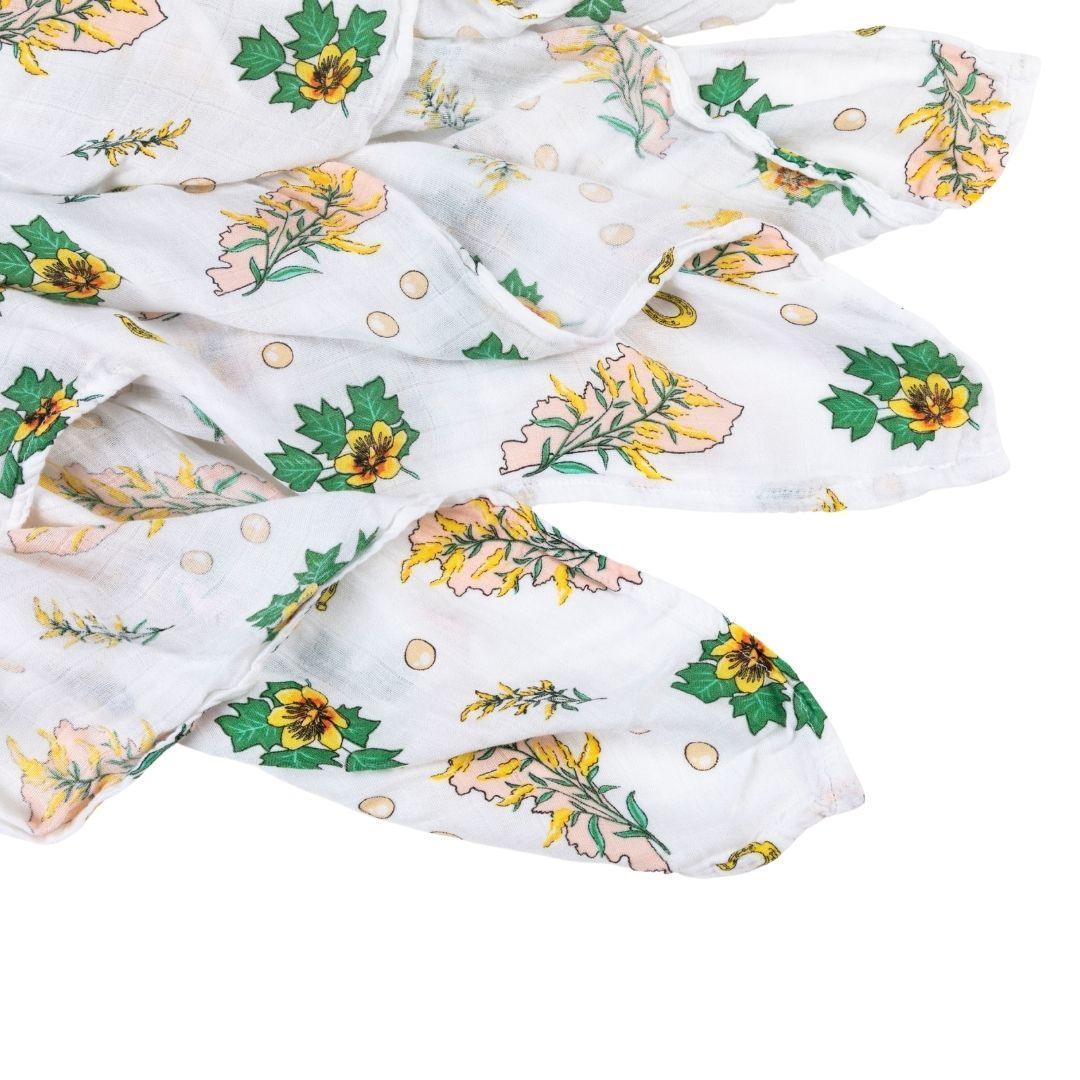 Kentucky Baby (Floral) Muslin Swaddle Receiving Blanket-thumbmail-1