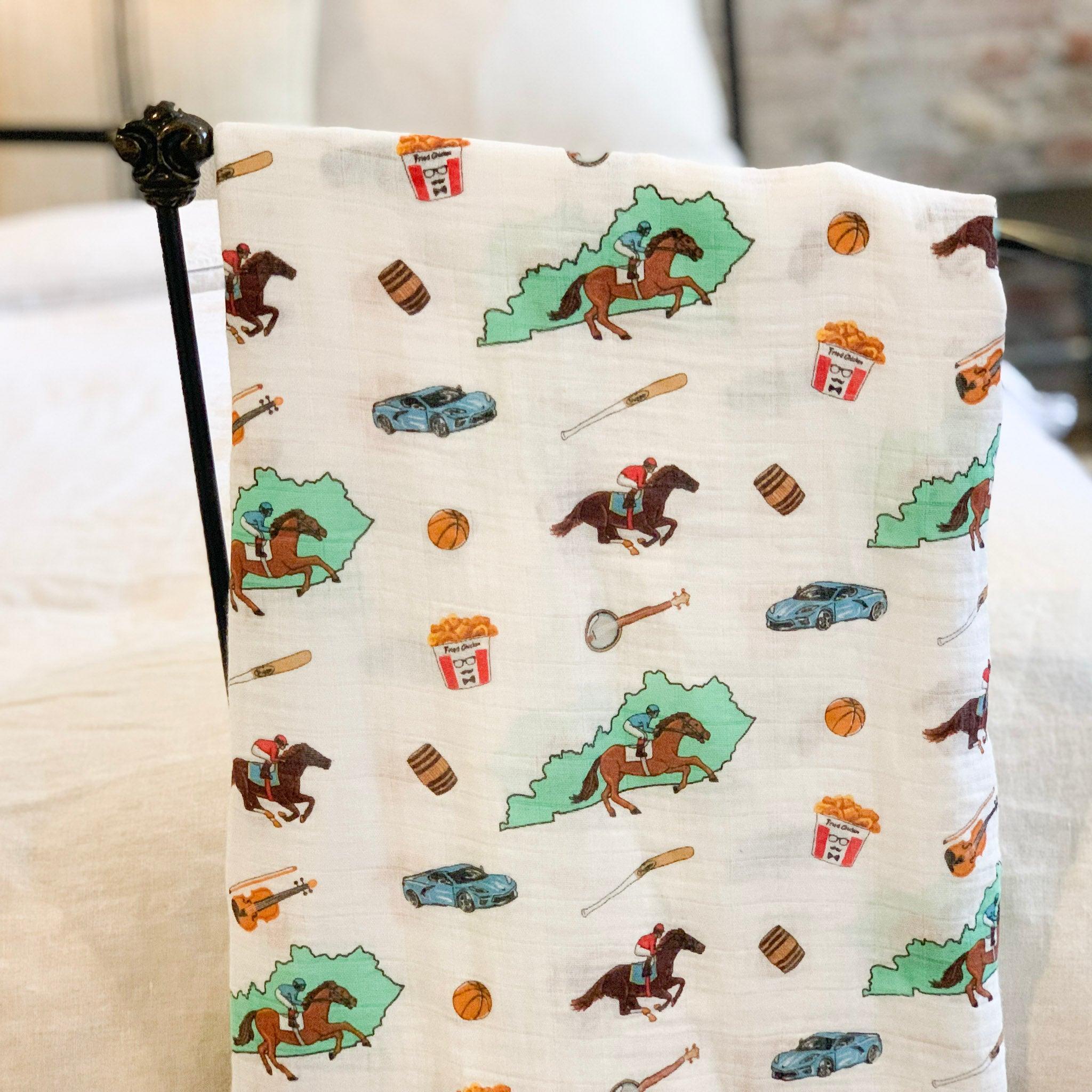 Kentucky Baby Muslin Swaddle Receiving Blanket-thumbmail-5